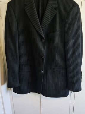 Kenneth Cole REACTION Men's Black Pinstripe Blazer SIZE 44R